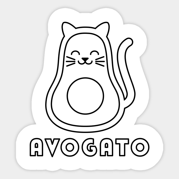 Avogato Color Your Own Shirt Cinco De Mayo Cat Avocado For Kids Sticker by PodDesignShop